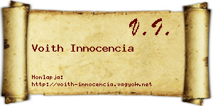 Voith Innocencia névjegykártya